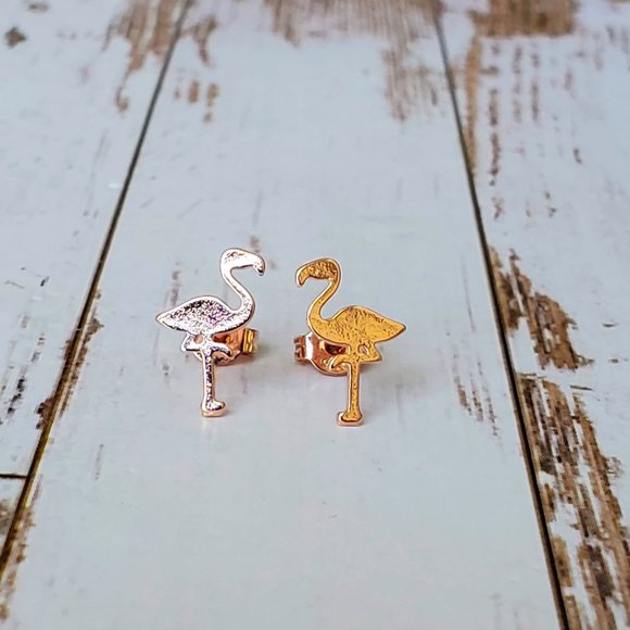 Rose Flamingo Earrings - Picture 6 of 6